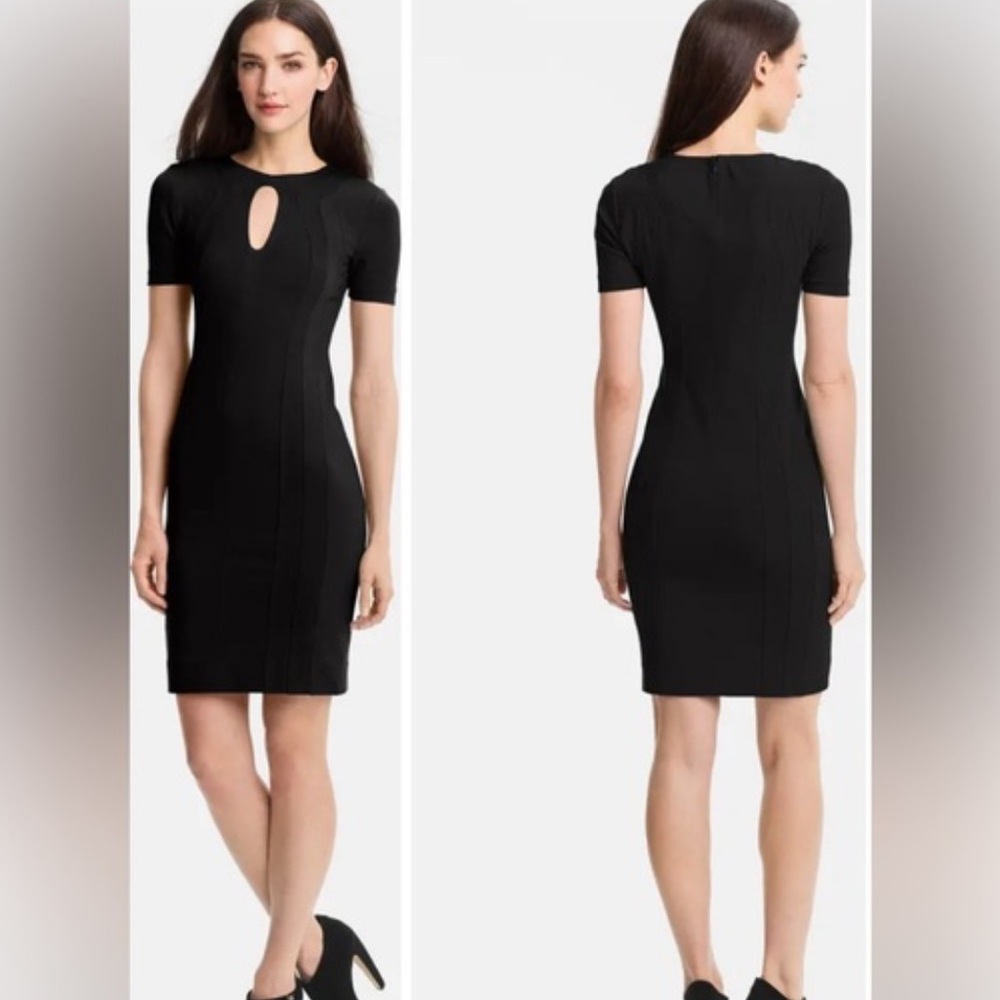DIANE VON FURSTENBERG KADER BLACK KEYHOLE SHEATH DRESS